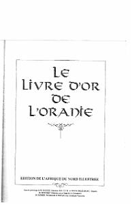 LE LIVRE D OR DE L ORANIE